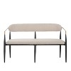 Christopher Knight Home Ingrid Modern Iron Frame Upholstered 55" Loveseat with Open Curved Back - 2 of 4