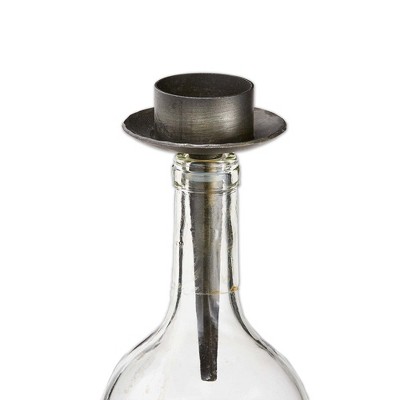 tag Bottle Stopper Tealight Candle Holder Black