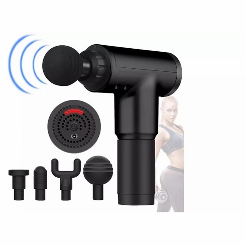 SM Percussion Massage Gun Deep Tissue for Athletes | Cordless Handheld 30-Speed Percussive Muscle Massage Therapy + 6 Heads, LCD Screen & Carry Case