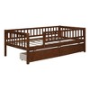 TIRAMISUBEST Twin/Full Size Daybed Wood Bed with 2 Storage Drawers, Solid Wood Daybed Frame Sofa Bed with Fence Guardrails and Slats Support - 4 of 4