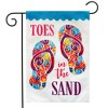 Toes In The Sand Summer Burlap Garden Flag Flip Flops 18" x 12.5" Briarwood Lane - 2 of 4