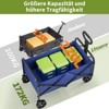 Heavy Duty Collapsible Wagon Cart, 380Lb Capacity Foldable Utility Wagon with 5" All-Terrain Wheels & Drink Holders for Grocery Shopping - 2 of 4