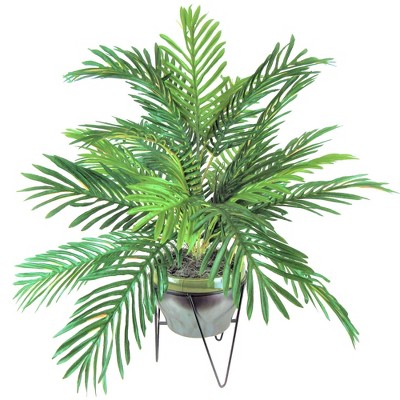 24" x 22" Artificial Phoenix Palm in Ceramic Pot with Stand - LCG Florals