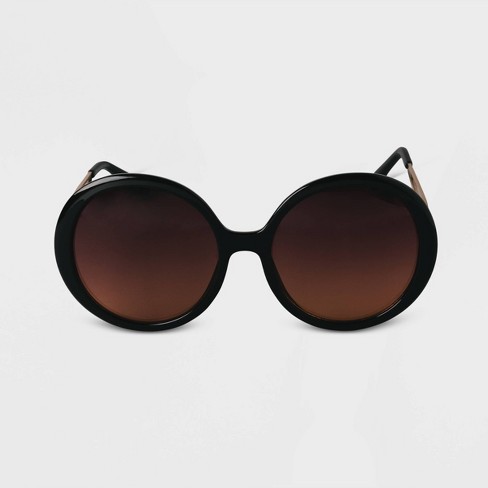 Women's Oversized Round Sunglasses - A New Day™ Black : Target