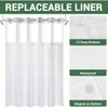 No Hook Grey Shower Curtain with Snap - in Liner, Geometric Waterdrop Design, Waterproof and Washable, 71x74 Inch - 4 of 4