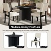 5-Piece Round Dining Table Set, Pedestal Kitchen Table Set With 4 Upholstered Dining Chairs For Studio, Modern Dining Sets Round-Cuddlewood - 2 of 4