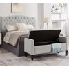 Airsurfer Upholstered Tufted Button Storage Bench with nails trim,Entryway Living Room Soft Padded Seat with Armrest,Bed Bench - 2 of 4