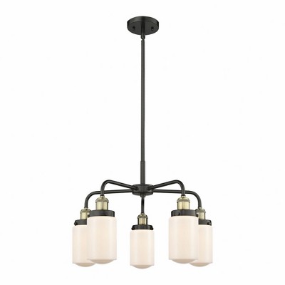 Dover - 5 Light Stem Hung Chandelier In Art Deco Style-15.5 Inches Tall and 22.5 Inches Wide