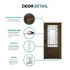 36 x 80 Smooth Fiberglass Entry Door,New Packaging Vinyl Frame,Smooth Brush Dark Brown, 3/4 View Frosted Glass - 3 of 4