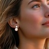 Ross-Simons Italian 10.5-11mm Cultured Pearl and 1.50 ct. t.w. CZ Drop Earrings in Sterling Silver - 2 of 4