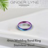 4mm Stainless Steel Wedding Band Ring for Women or Men Ginger Lyne Collection - 2 of 4