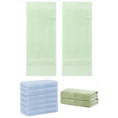 REGALWOVEN Striped Soft Absorbent Bathroom Cotton Towel Set 3 Pcs