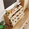 6 Drawer Dresser for Bedroom Dresser TV Stand w/ Large Drawers Natural Texture Curved Angle for Room - 4 of 4