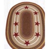 Earth Rugs Oval Patch Tread Rug 4'x6' with Burgundy Stars – Braided Jute Country Decor - 3 of 3