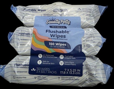 Squatty Potty Toilet Paper Foam Squatty Potty Flushable Wipes - 3 Pack (54 Total Baby Wipes