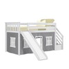 Max & Lily Twin Low Loft with Stairs and Slide with Curtains - 2 of 4
