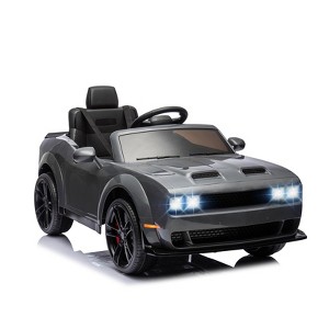 Kids Electric Car | Licensed Dodge Challenger Ride-On 12V Battery-Powered Vehicle with Remote - 1 of 4