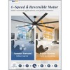 84in Large Ceiling Fans with Light and Remote Control, Industrial Ceiling Fans with 6 Speeds Reversible for Garage, Patios, Black - 4 of 4