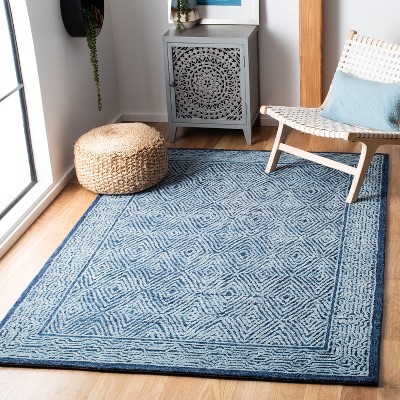 Capri Navy Hand-Tufted Wool 3' x 5' Area Rug