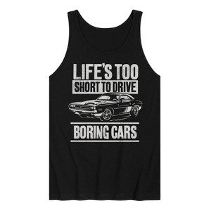 Men's - Instant Message - Lifes Too Short Boring Cars Graphic Tank Top - 1 of 4