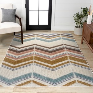 Elin Chevron High-Low Area Rug - JONATHAN Y - 1 of 4