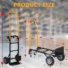 2-In-1 Hand Truck & Platform Cart | Non-Marking Wheels + 3-Height Adjustable Handle for Industrial/Logistics/Luggage - 4 of 4