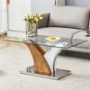 GlasFlength Rectangular Coffee Table, Modern and Stylish Design, Suitable for Living Room, Patio, Bedroom, White, 39.4"*21.6"*18" - 2 of 4