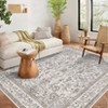 Washable Botanical Area Rug Soft Boho Farmhouse Floor Carpet Non Slip Floral Print Indoor Kitchen Rugs for Living Room - 3 of 4