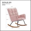 GustoWave Nursery Rocking Chair with High Backrest Armchair, Teddy Fabric Upholstered Glider Rocker Rocking Accent Reading Chair - 2 of 4