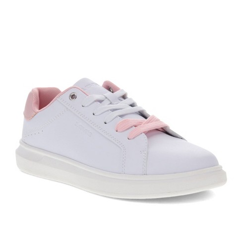 Levi's Womens Ellis Synthetic Leather Casual Lowtop Sneaker Shoe,  White/Pink, Size 8.5