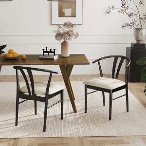 Roundhill Furniture Lavin Wishbone Dining Chairs, Set of 2 Black - 1 of 4