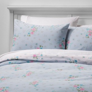 Twin/Twin Extra Long Lily Rose Duvet Cover Set Blue - Simply Shabby Chic , Pink Green Blue