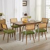 Acekool Rattan Dining Chairs Set of 2, PU Upholstered Kitchen Chairs with Tall Cane Backrest & Strong Wood Legs for Dining Room - 3 of 4