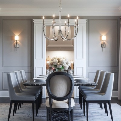 Laurent Polished Nickel 8-Light Chandelier with Crystal Accents