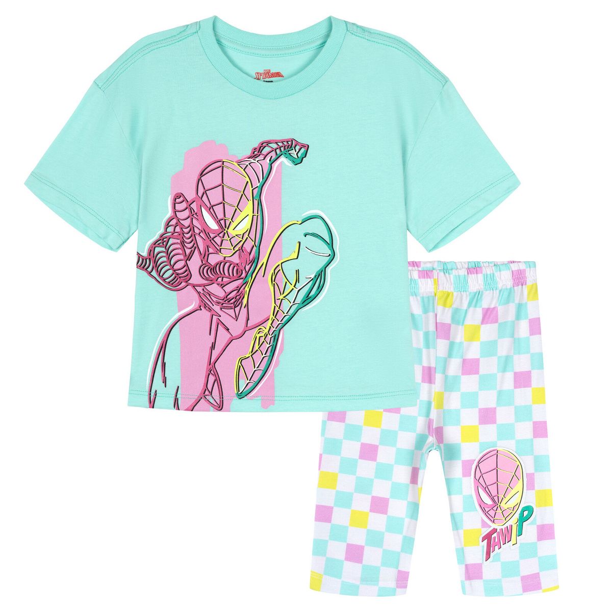 Marvel Oversized Drop Shoulder T-Shirt Bike Shorts Outfit Set Toddler