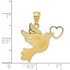 Black Bow Jewelry 14k Yellow Gold Dove with Heart Pendant - 3 of 4