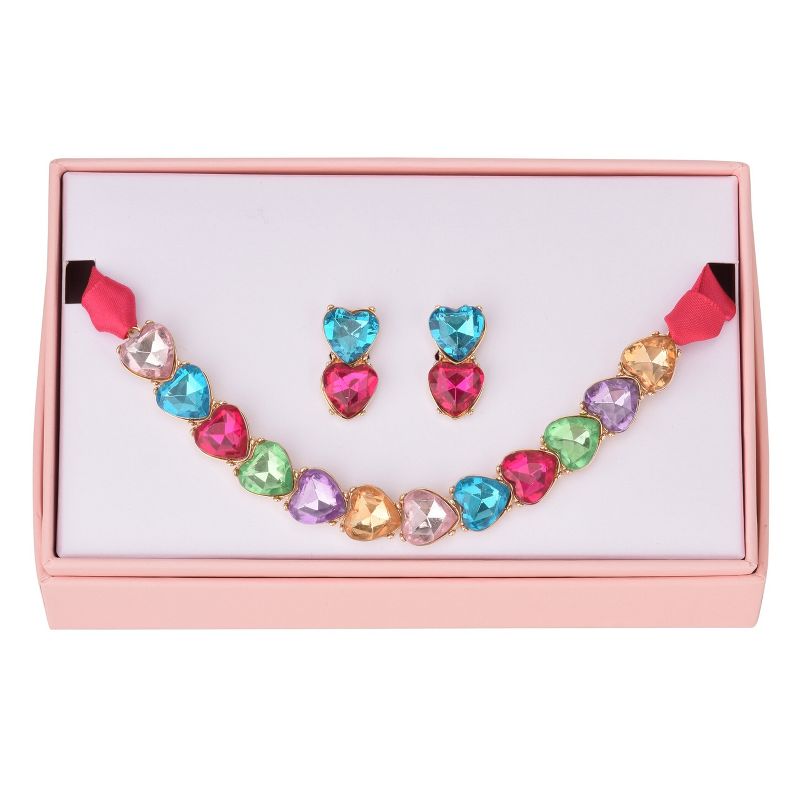 FAOabulous by FAO Schwarz Girls 2pk Stone and Ribbon Necklace and Earring Set, 2 of 4