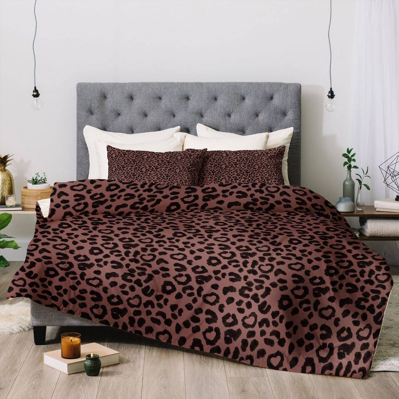 Full/Queen Dash and Ash Leopard Print Comforter Set Black - Deny Designs, 3 of 8