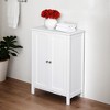 VANIRROR Floor Storage Accent Cabinet with Double Doors, Adjustable Shelves, and Elegant White Finish for Bathroom, Living Room, or Bedroom - 2 of 4