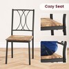 Dining Table Set for 2, Square Dining Room Table Set with 2 Metal and Wood Chairs, Kitchen Table Set for Small Space, Apartment, Rustic Brown - 4 of 4