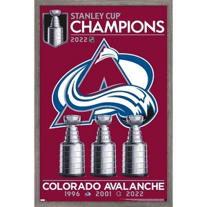 Trends International NHL Colorado Avalanche - 20222 Stanley Cup Logo Framed Wall Poster Prints - 1 of 4