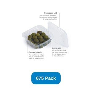 Good Natured Products Lid for 8-24 oz Square Deli Containers Compostable PLA - Case of 675 - 1 of 3