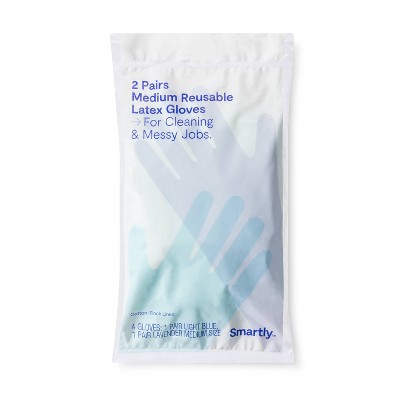 Reusable Double Pack Latex Gloves - M - Smartly™