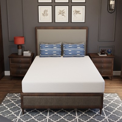 FDW 8 Inch Green Tea Memory Foam Mattress Cooling Gel Infused Mattress,Fiberglass Free/CertiPUR-US Certified/Bed-in-a-Box,White
