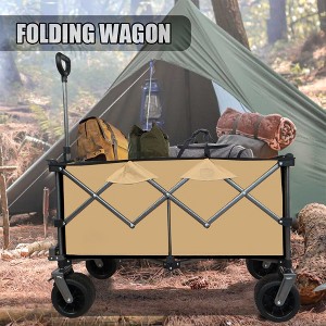 SKRAN Collapsible Wagon with Wheels,400LBS Wagons Carts Foldable,Folding Cart with All-Terrain Wheels, Garden Carts Sports Wagon Beach Wagons - 1 of 4