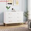 Pink/White/Black Dresser for Bedroom w/ 6 Drawers Wood Chest of Drawers TV Stand Morden Dresser for Closet/ Living Room/ Hallway/ Nursery - 3 of 4
