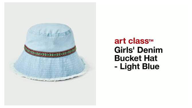 Girls&#39; Denim Bucket Hat - art class&#8482; Light Blue, 2 of 5, play video