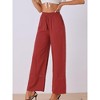 Allegra K Women's Casual Loose High Waist Drawstring Wide Leg Palazzo Pants with Pockets - 2 of 4