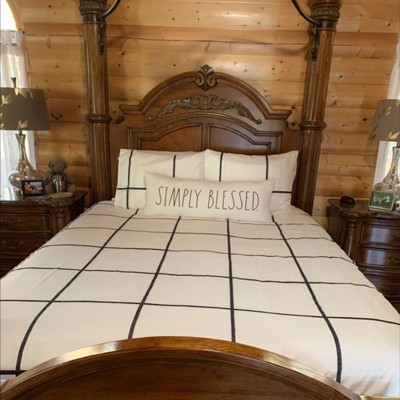 Modern White and Black Cotton Twin XL Sham Set