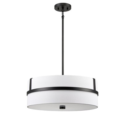 Claxy Black Pendant Light Fabric Drum Shade